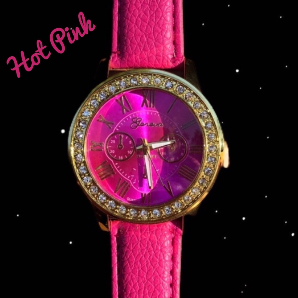 SALE! NEW GORGEOUS PINK RHINESTONE WATCH! - Picture 2 of 5